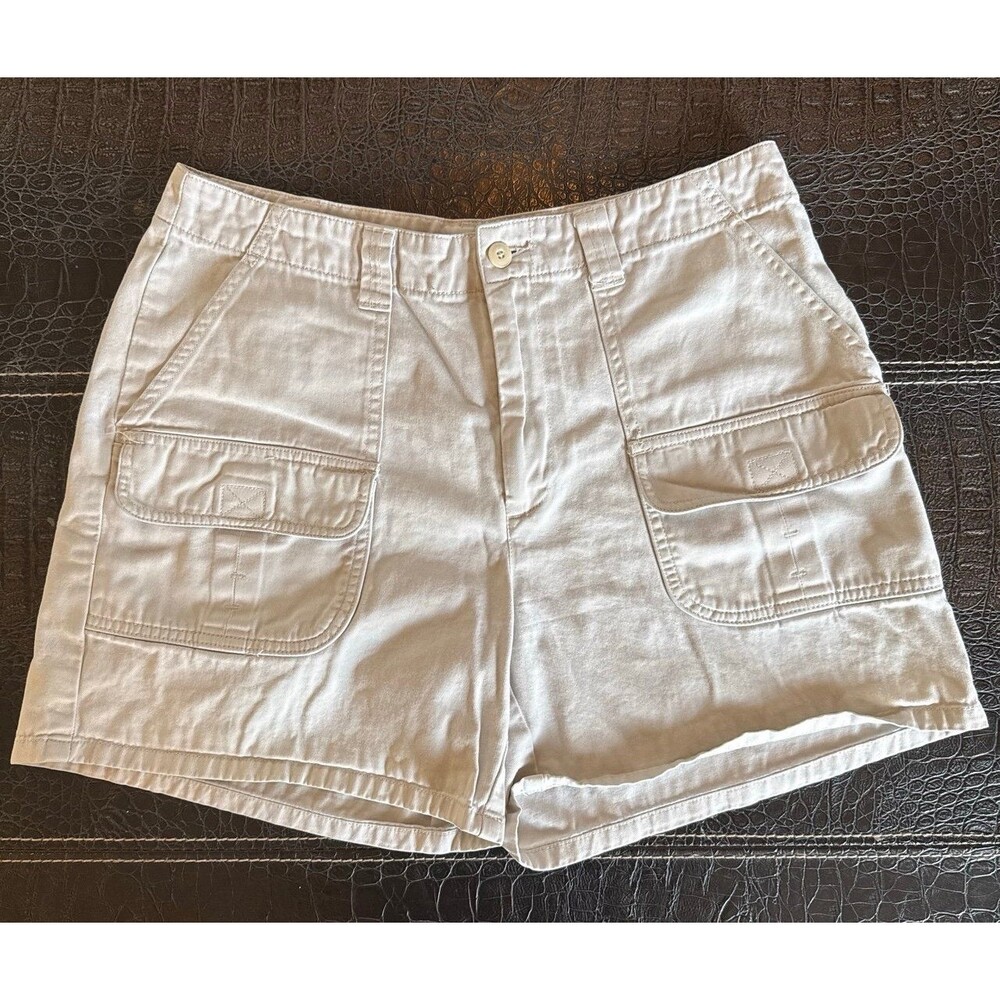 G.H. Bass Shorts Women's 8 Khaki Tan Utility 100% Cotton Mid Rise Pockets